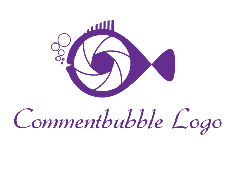 shutter in fish blowing bubbles photography logo