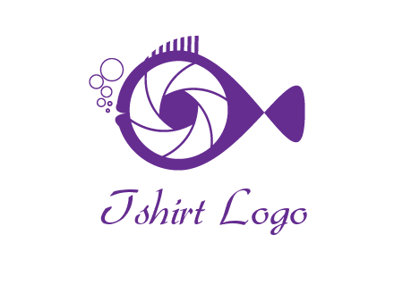 shutter in fish blowing bubbles photography logo