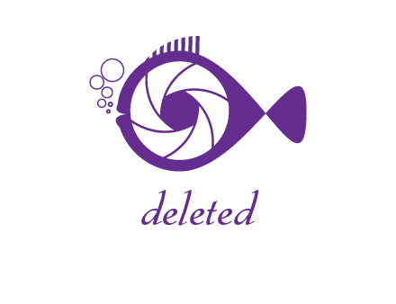 shutter in fish blowing bubbles photography logo