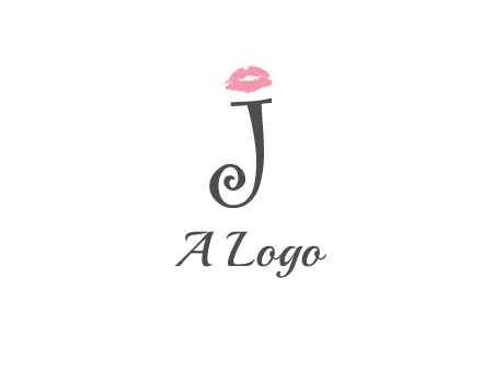 letter J with lips print logo