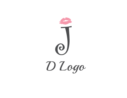 letter J with lips print logo