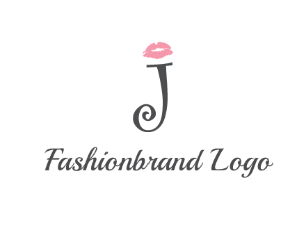 letter J with lips print logo