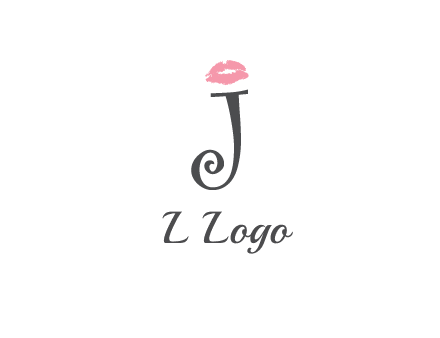 letter J with lips print logo