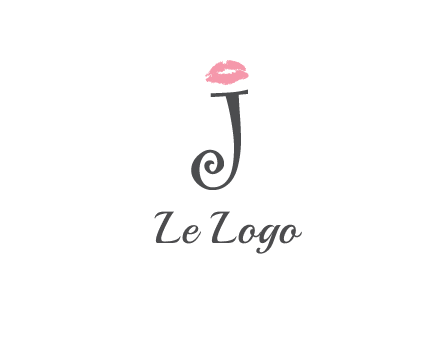 letter J with lips print logo