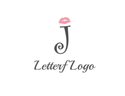 letter J with lips print logo