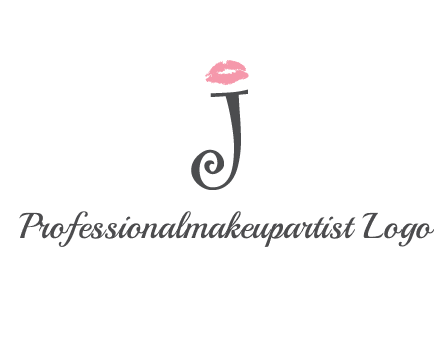 letter J with lips print logo