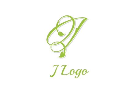 elegant letter OJ incorporated with leaf logo