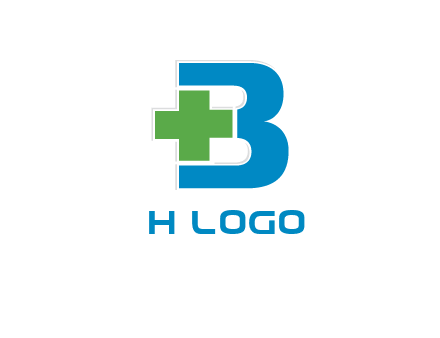 medical sign incorporated with letter B logo