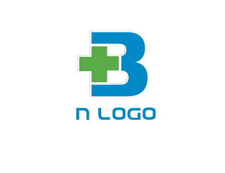 medical sign incorporated with letter B logo