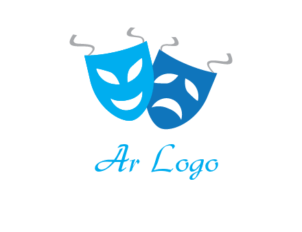 two theater masks entertainment logo