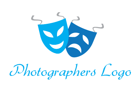 two theater masks entertainment logo