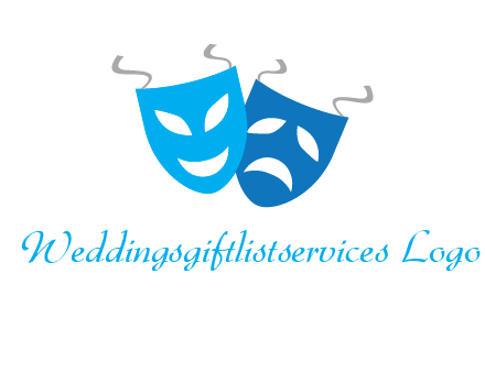 two theater masks entertainment logo