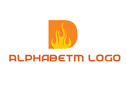 flames inside letter D logo