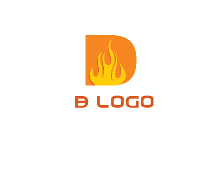 flames inside letter D logo