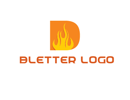 flames inside letter D logo