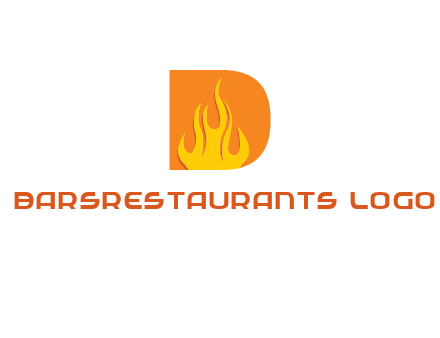 flames inside letter D logo