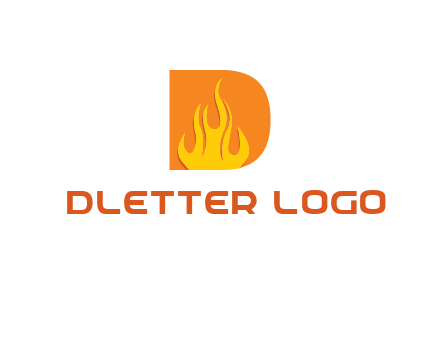 flames inside letter D logo