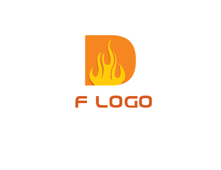 flames inside letter D logo