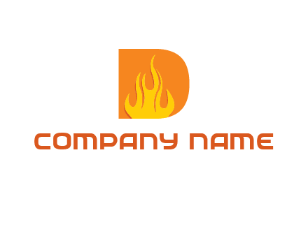 flames inside letter D logo