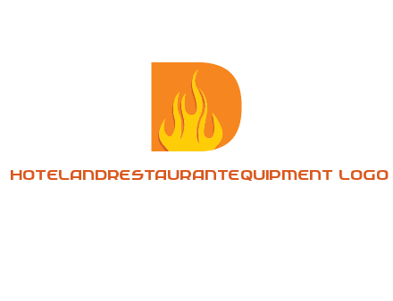 flames inside letter D logo