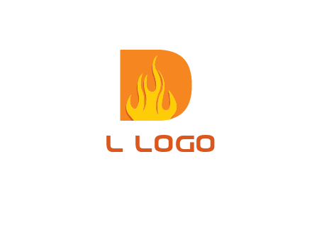 flames inside letter D logo