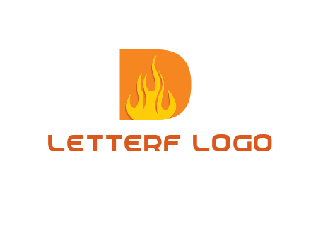 flames inside letter D logo