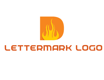 flames inside letter D logo