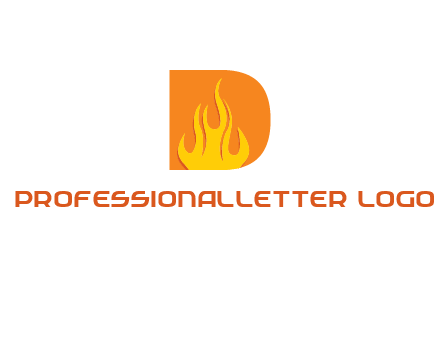 flames inside letter D logo