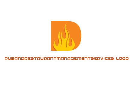 flames inside letter D logo