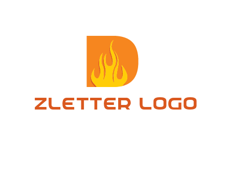 flames inside letter D logo