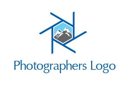 mountains in shutter outline photography logo