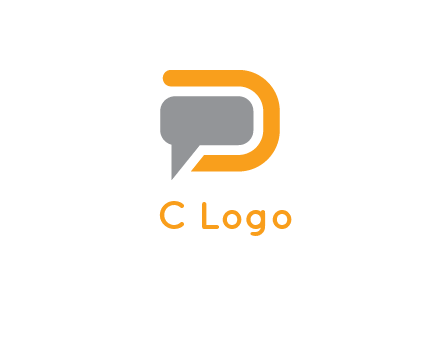 chat bubble inside letter D logo