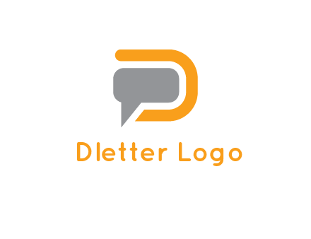 chat bubble inside letter D logo