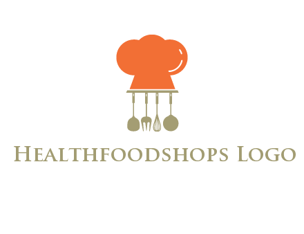 kitchen tools under chef cap logo