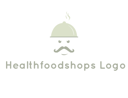 chef with dish and mustache logo