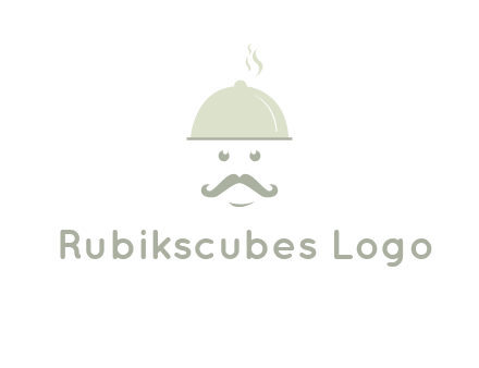 chef with dish and mustache logo