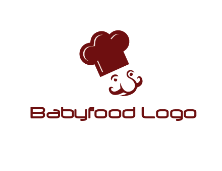 chef with cap and mustache logo