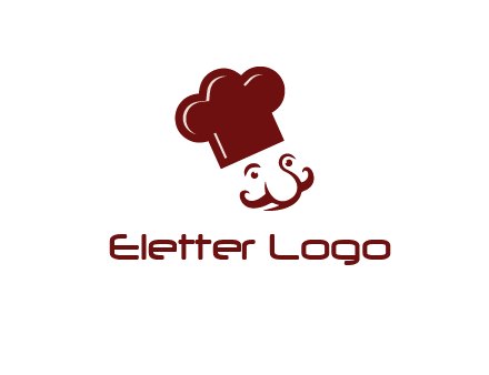 chef with cap and mustache logo