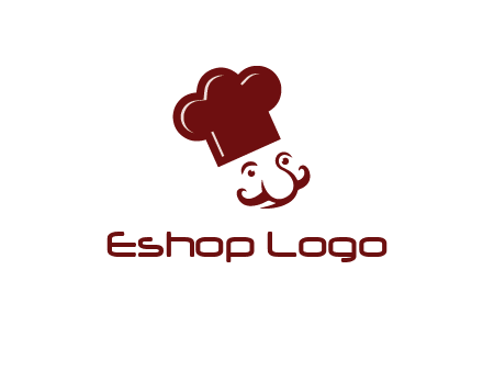 chef with cap and mustache logo