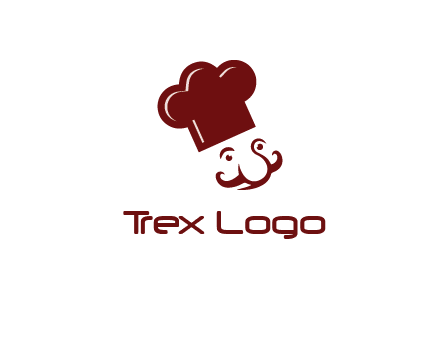 chef with cap and mustache logo