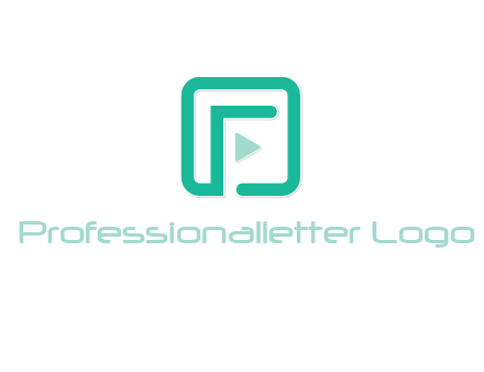 letter F inside square with play button logo