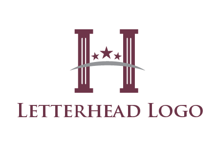 letter H incorporated with legal pillars logo