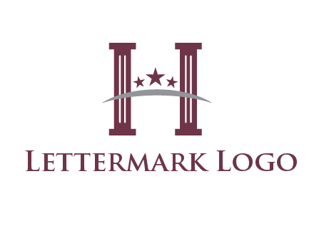 letter H incorporated with legal pillars logo