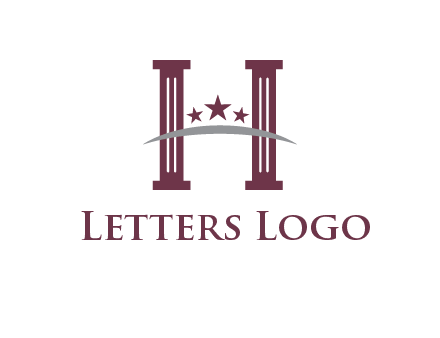 letter H incorporated with legal pillars logo