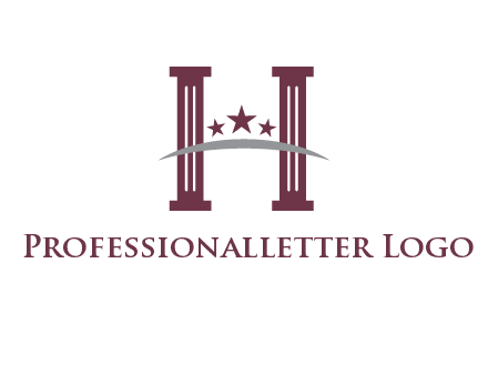 letter H incorporated with legal pillars logo