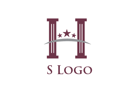 letter H incorporated with legal pillars logo