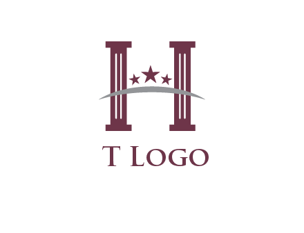 letter H incorporated with legal pillars logo