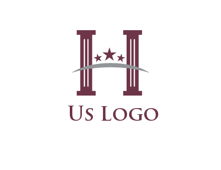 letter H incorporated with legal pillars logo