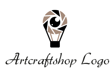 shutter with iris in air balloon photography logo