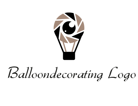 shutter with iris in air balloon photography logo